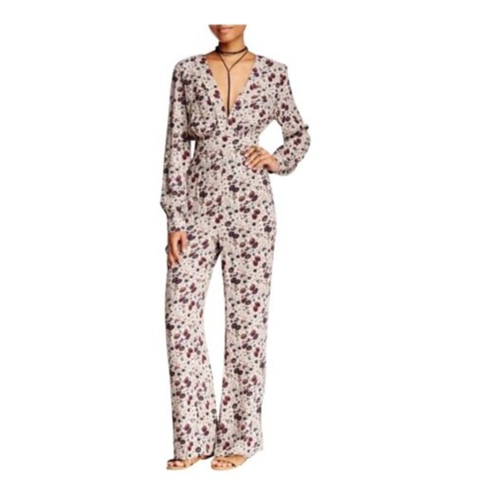 COPY - Free People Some Like It Hot Floral Jumpsuit SZ 8